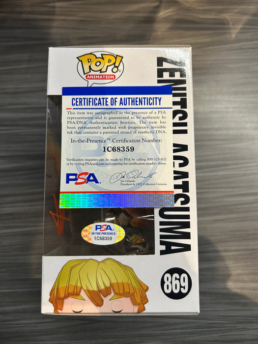 Funko POP! Animation: Demon Slayer - Zenitsu Agatsuma (Signed/Aleks Le/PSA) #869
