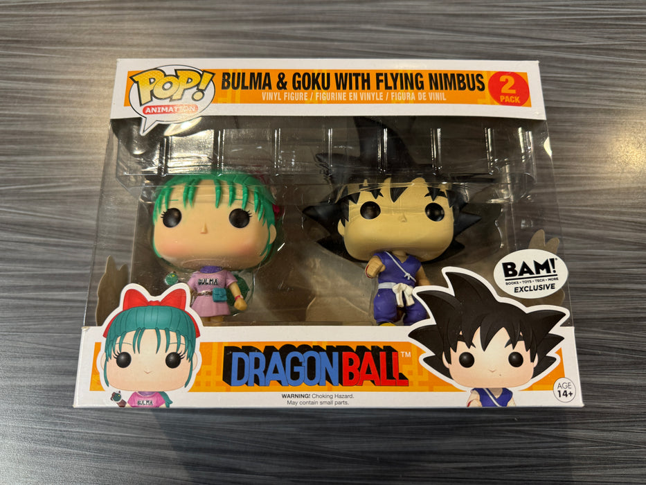 Funko POP! Animation: Dragonball - Bulma & Goku w/ Flying Nimbus (BAM!)(Damaged Box*)(2 Pack)