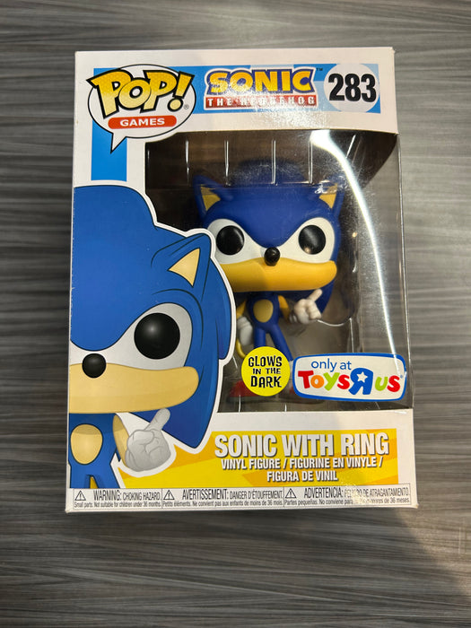 Funko POP! Games: Sonic The Hedgehog - Sonic with Ring (GiTD)(Toys R Us)(Damaged Box*) #283