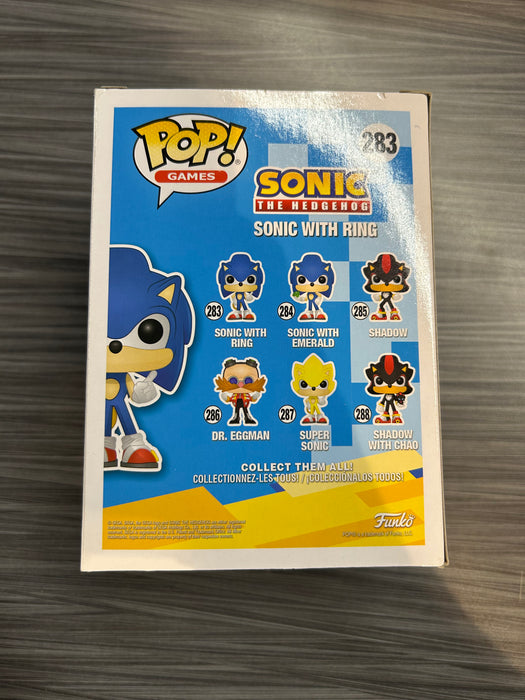 Funko POP! Games: Sonic The Hedgehog - Sonic with Ring (GiTD)(Toys R Us)(Damaged Box*) #283