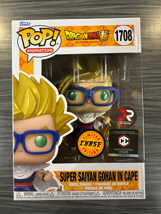 Funko POP! Animation: Dragon Ball Super - Super Saiyan Gohan In Cape (CHASE)(Pre-Release Chalice)(Damaged Box) #1708