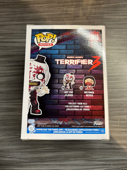 Funko POP! Movies: Terrifier 3 - Art The Clown (Entertainment Earth/Funko Sticker)(Blacklight CHASE)(Damaged Box) [A] #1948