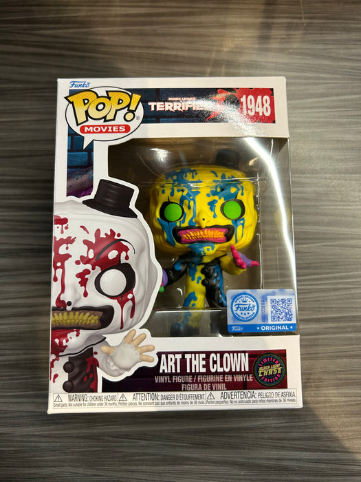 Funko POP! Movies: Terrifier 3 - Art The Clown (Entertainment Earth/Funko Sticker)(Blacklight CHASE)(Damaged Box) [B] #1948