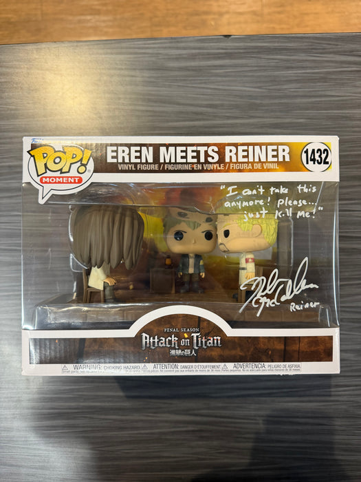 Funko POP! Animation: Moment - Attack On Titan - Eren Meets Reiner (signed/Robert McCollum/MAS)(Damaged Box) #1432