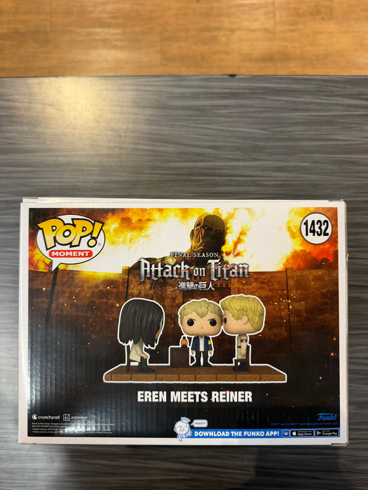 Funko POP! Animation: Moment - Attack On Titan - Eren Meets Reiner (signed/Robert McCollum/MAS)(Damaged Box) #1432