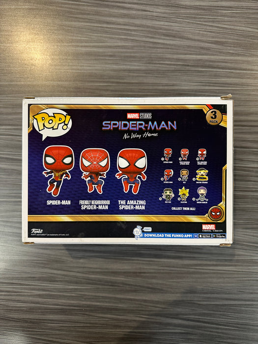 Funko POP! Marvel: Spider-Man No Way Home - Spider-Man/ Friendly Neighborhood Spider-Man/ The Amazing Spider-Man (Amazon)(Damaged Box) [3 Pack]