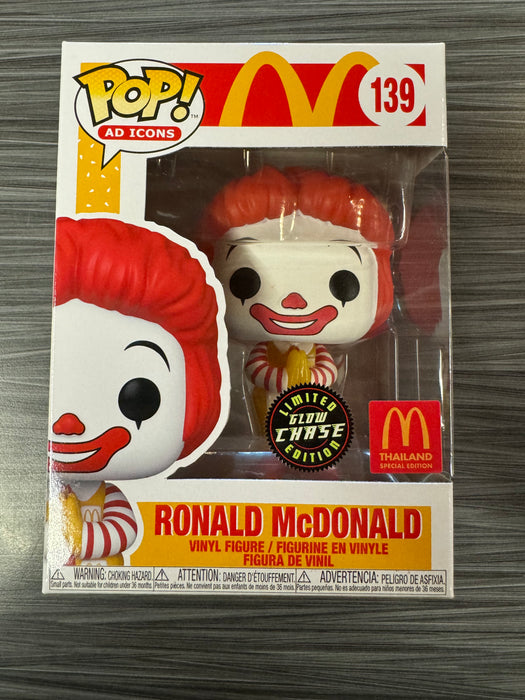Funko POP! Ad Icons: McDonald's - Ronald McDonald (Thailand)(CHASE)(Damaged Box) #139
