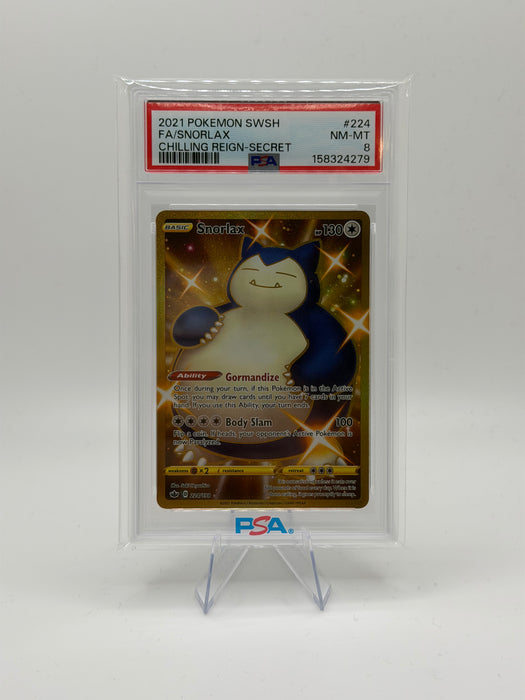 2021 POKEMON SWSH Snorlax #081 Chilling Reign Secret [NM-MT PSA 8]
