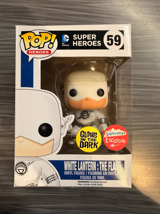 Funko POP! Heroes: DC Super Heroes - White Lantern: The Flash (GiTD)(Fugitive Toys)(Damaged Box) #59
