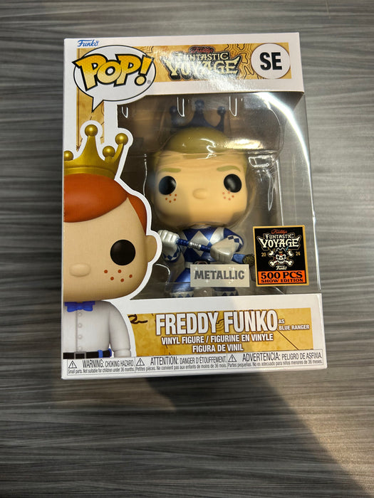 Funko POP! Freddy Funko As Blue Ranger [Metallic] (2024 Funtastic Voyage Show Edition 500 PCS)(Damaged Box) #SE