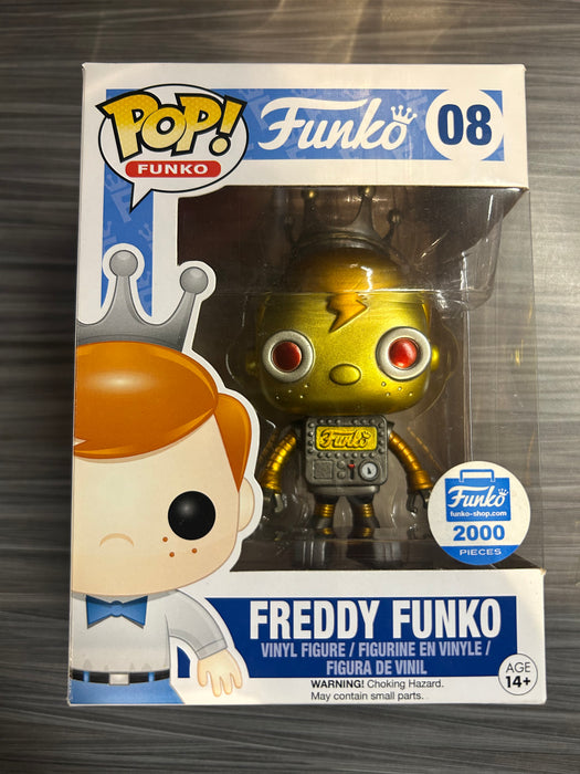 Funko POP! Freddy Funko Robot (Funko 2000PCS)(Gold)(Damaged Box) #08