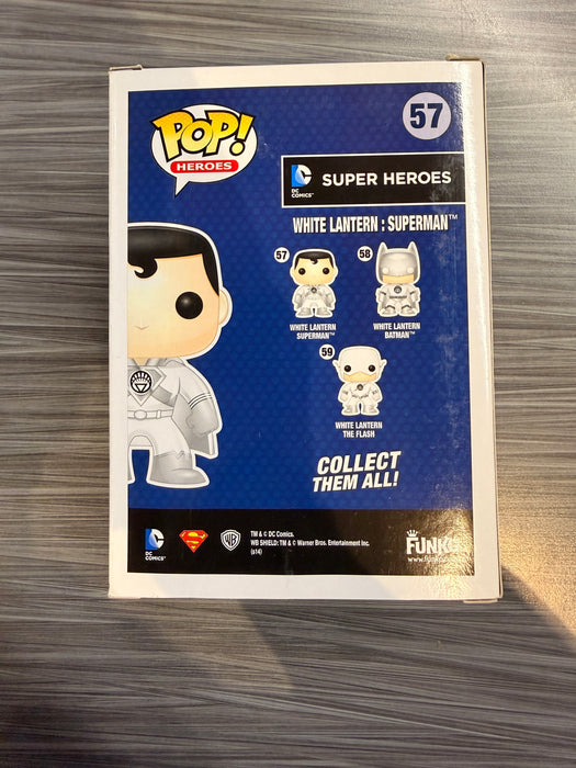 Funko POP! Heroes: Super Heroes - White Lantern: Superman (GiTD)(Fugitive Toys)(Damaged Box) #57
