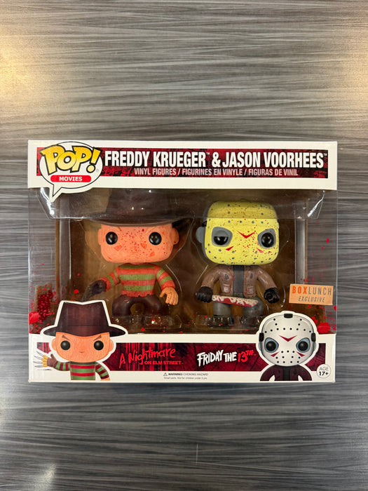 Funko POP! Movies: Freddy Krueger & Jason Voorhees [Bloody](Box Lunch)(Damaged Box) 2 Pack
