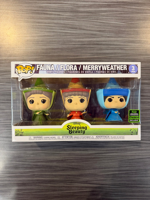 Funko POP! Disney: Sleeping Beauty - Fauna/ Flora/ Merryweather (2019 Spring Convention)(Damaged Box)[3Pack]