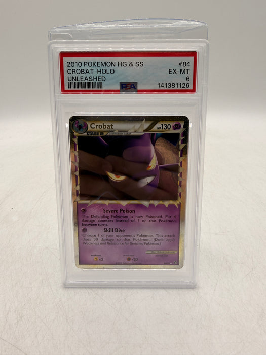 2010 POKEMON HG & SS Crobat [Holo] #84 Unleashed [EX-MT PSA 6]
