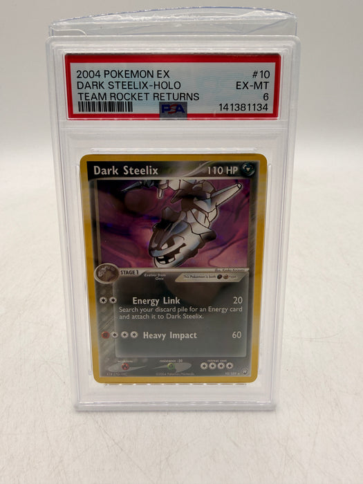 2004 POKEMON EX Dark Steelix-Holo #10 Team Rocket Return [EX-MT PSA 6]