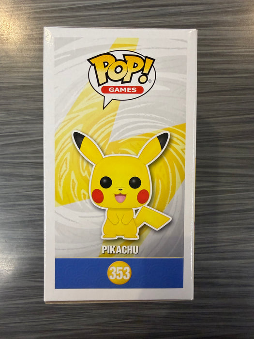 Funko POP! Games: Pokemon - Pikachu (Flocked)(Gamestop)(Signed/Veronica Taylor/JSA)(Damaged Box) #353