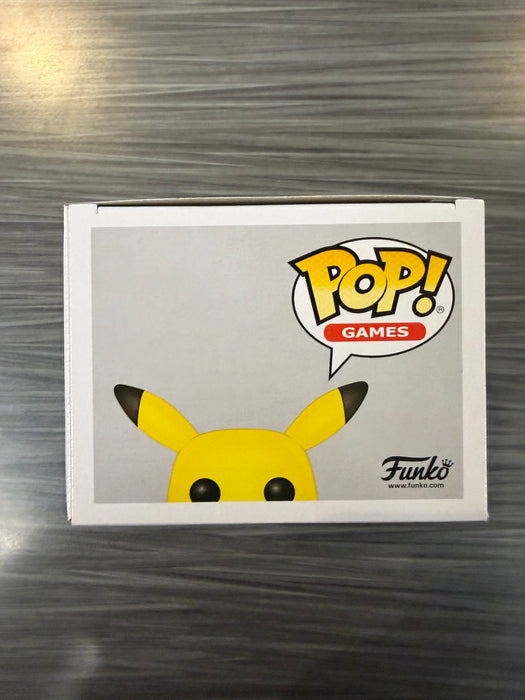 Funko POP! Games: Pokemon - Pikachu (Flocked)(Gamestop)(Signed/Veronica Taylor/JSA)(Damaged Box) #353