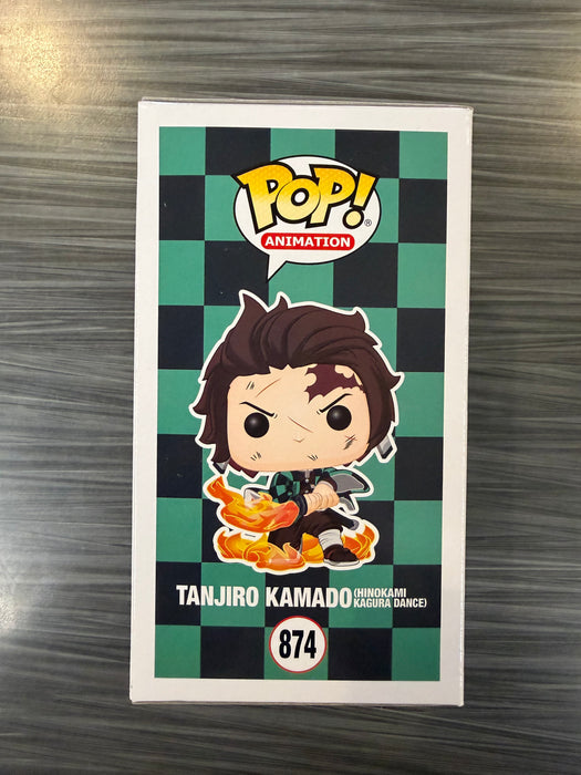 Funko POP! Animation: Demon Slayer - Tanjiro Kamado [Hinokami Kagura Dance](GiTD)(CHASE)(Special Edition)(Signed/Zach Aguilar/PSA)(Damaged Box) #874