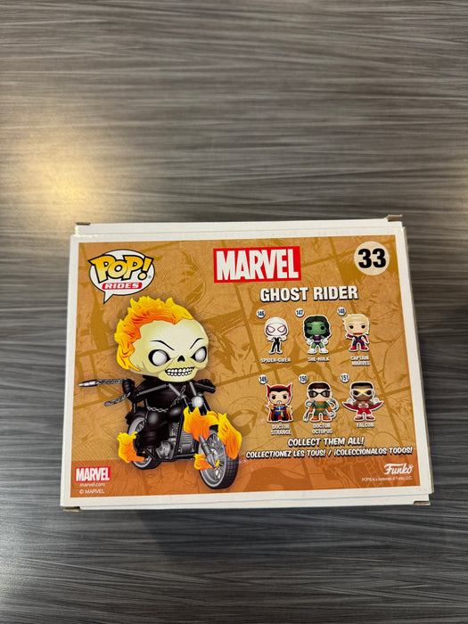 Funko POP! Rides: Marvel - Ghost Rider (PX previews)(GITD)(Damaged Box)[A] #33