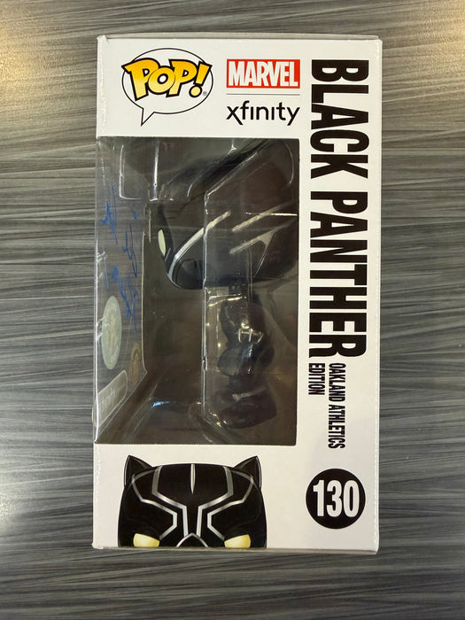 Funko POP! Marvel: Black Panther [Oakland Athletics Edition][Legacy Collection](A's Exclusive)(Signed/Sam De La Rosa/Authenticated)(Damaged Box) #130