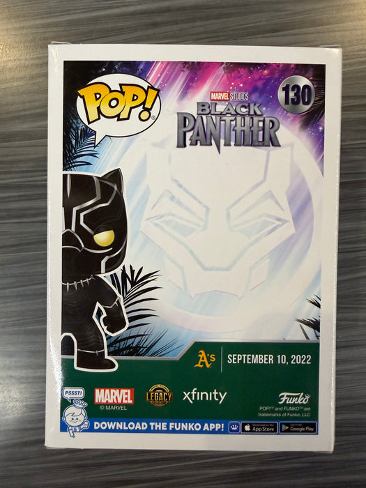 Funko POP! Marvel: Black Panther [Oakland Athletics Edition][Legacy Collection](A's Exclusive)(Signed/Sam De La Rosa/Authenticated)(Damaged Box) #130