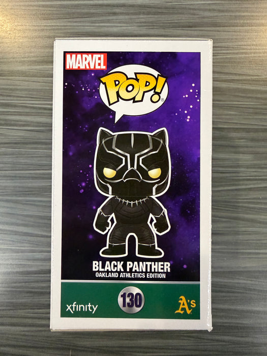 Funko POP! Marvel: Black Panther [Oakland Athletics Edition][Legacy Collection](A's Exclusive)(Signed/Sam De La Rosa/Authenticated)(Damaged Box) #130