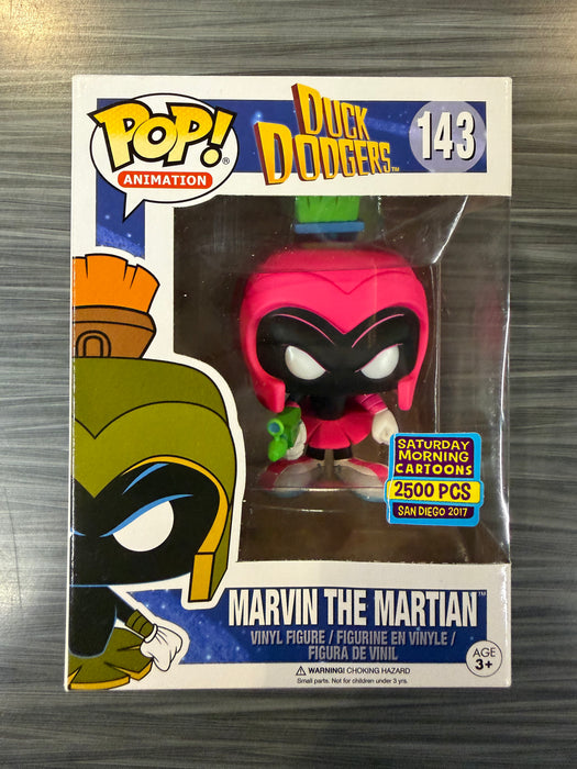 Funko POP! Animation: Duck Dodgers - Marvin the Martian [Neon Magenta](Saturday Morning Cartoons)(2017 SDCC 2500 PCS)(Damaged Box) [B] #143