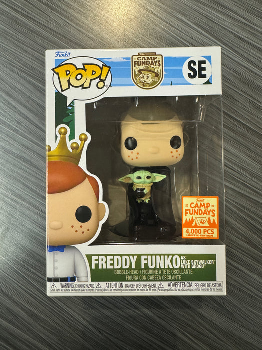 Funko POP! Camp Fundays: Freddy Funko As Luke Skywalker with Grogu (2023 Camp Fundays)(4,000 PCS)(Damaged Box)[A] #SE