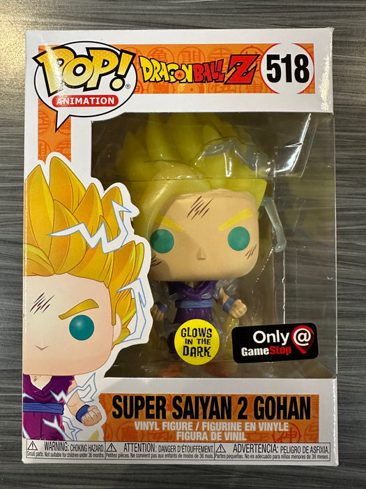 Funko POP! Animation: Dragon Ball Z - Super Saiyan 2 Gohan (GiTD)(GameStop)(Damaged Box)[A] #518