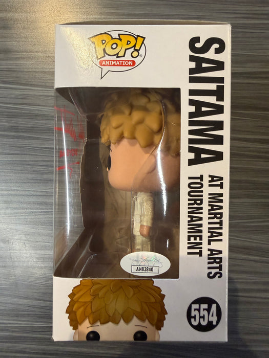Funko POP! Animation: One Punch Man - Saitama at Martial Arts Tournament (Signed/Max Mittelman/JSA)(7BAP 100Pcs)(Damaged Box) #554