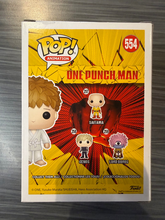 Funko POP! Animation: One Punch Man - Saitama at Martial Arts Tournament (Signed/Max Mittelman/JSA)(7BAP 100Pcs)(Damaged Box) #554