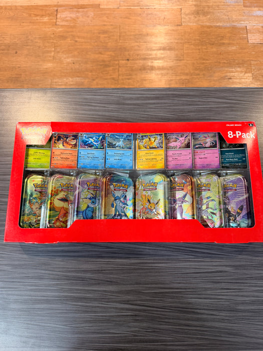 Pokémon Scarlet & Violet Prismatic Evolutions Costco 8 Mini Tin Bundle (Damaged Box)