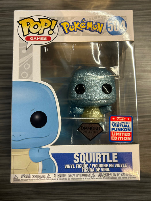 Funko POP! Games: Pokemon - Squirtle (Diamond)(2021 Summer Virtual Funkon)(Damaged Box) #504