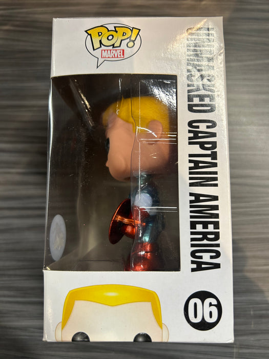 Funko POP! Marvel: Unmasked Captain America (Comikaze)(Damaged Box) #06