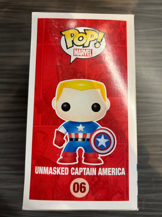 Funko POP! Marvel: Unmasked Captain America (Comikaze)(Damaged Box) #06