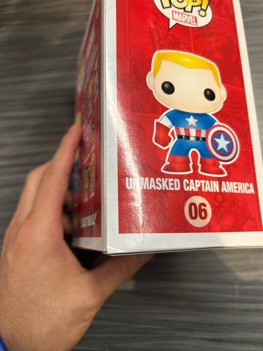 Funko POP! Marvel: Unmasked Captain America (Comikaze)(Damaged Box) #06