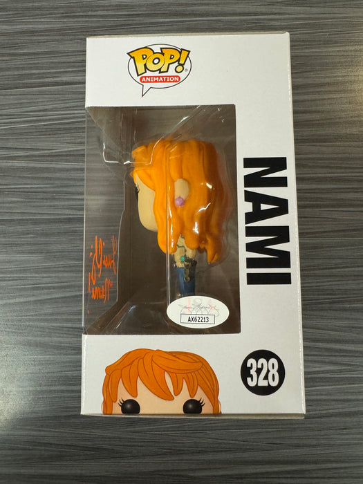 Funko POP! Animation: One Piece - Nami (Signed/Luci Christian/JSA)[Orange] #328