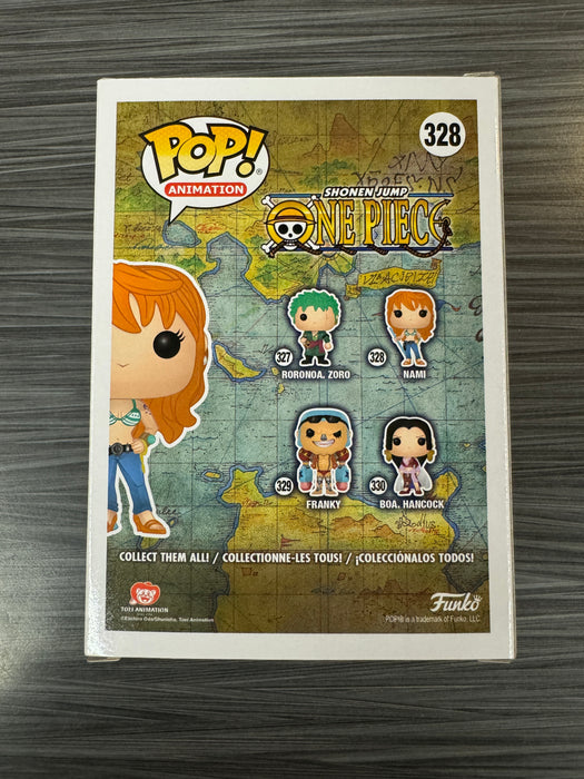 Funko POP! Animation: One Piece - Nami (Signed/Luci Christian/JSA)[Orange] #328