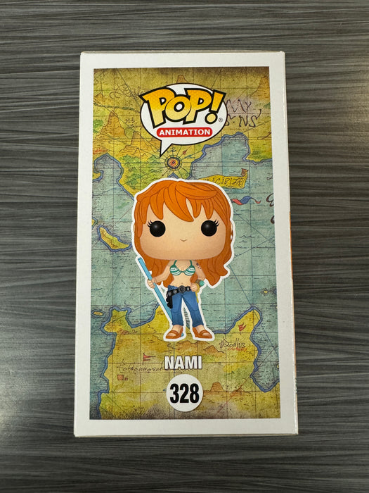 Funko POP! Animation: One Piece - Nami (Signed/Luci Christian/JSA)[Orange] #328
