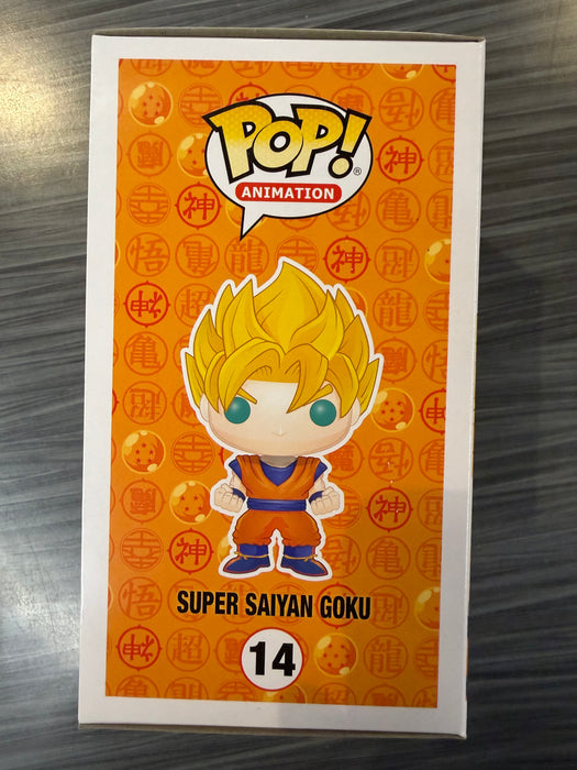 Funko POP! Animation: Dragon Ball Z - Super Saiyan Goku (Signed/Sean Schemmel/JSA)(7BAP 140Pcs)(Damaged Box) #14