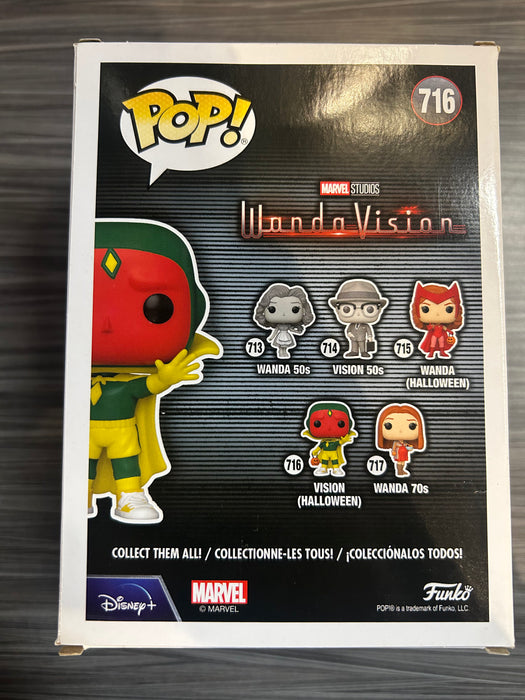 Funko POP! Marvel: Wandavision - Vision [Halloween] (Signed/Paul Bettany/Beckett)(Damaged Box) #716