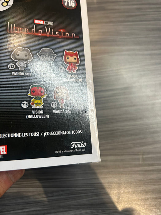 Funko POP! Marvel: Wandavision - Vision [Halloween] (Signed/Paul Bettany/Beckett)(Damaged Box) #716