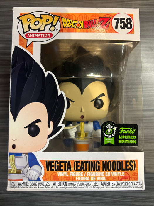 Funko POP! Animation: Dragon Ball Z - Vegeta Eating Noodles (2020 ECCC)(Damaged Box) #758