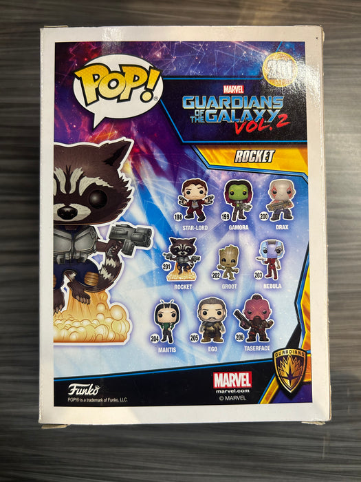 Funko POP! Marvel: Guardians of The Galaxy Vol.2 - Rocket (Signed/Sean Gunn/JSA)(Damaged Box) #201