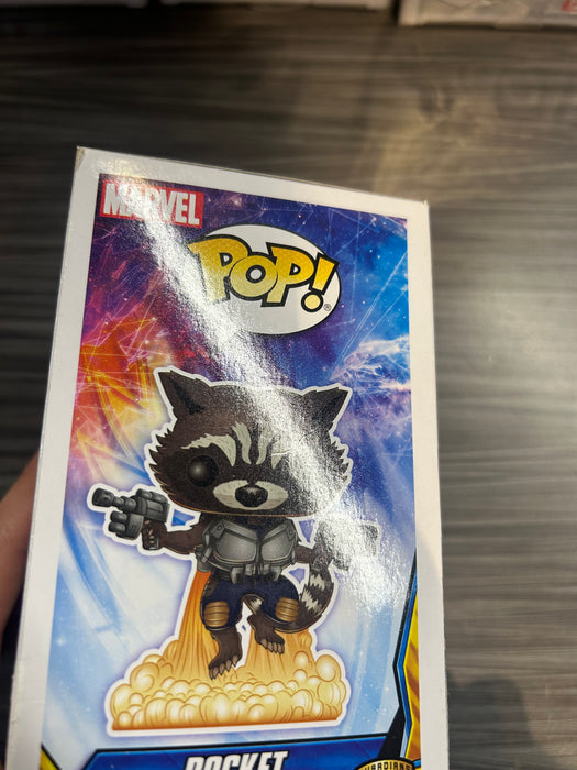 Funko POP! Marvel: Guardians of The Galaxy Vol.2 - Rocket (Signed/Sean Gunn/JSA)(Damaged Box) #201