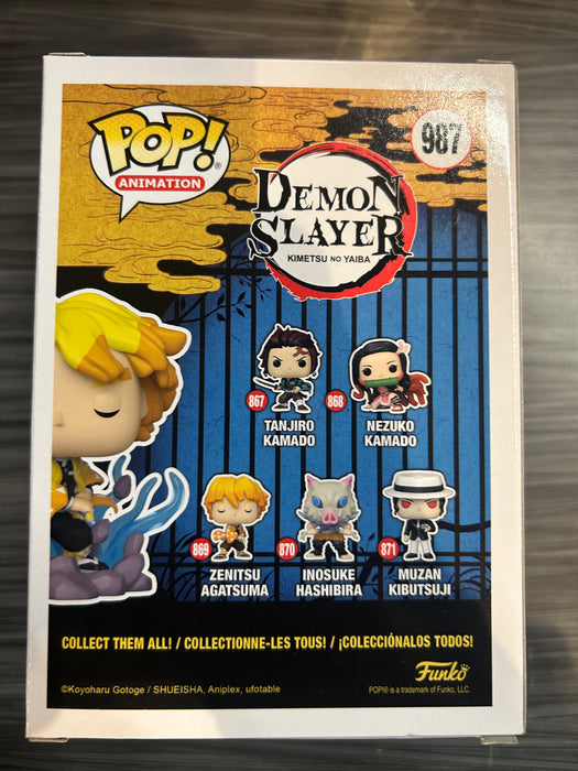 Funko POP! Animation: Demon Slayer - Zenitsu Agatsuma (2021 Funimation)(Signed/Aleks Le/JSA)(Damaged Box*) #987