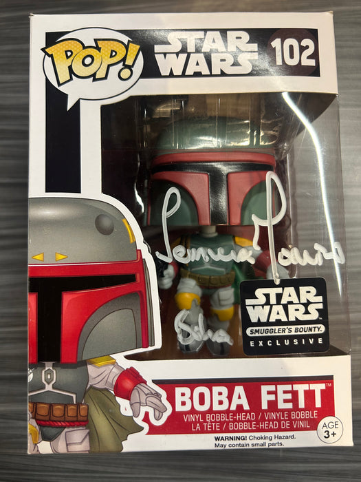 Funko POP! Star Wars: Boba Fett (Smugglers Bounty)(Signed/Temuera Morrison/JSA)(Damaged Box) #102