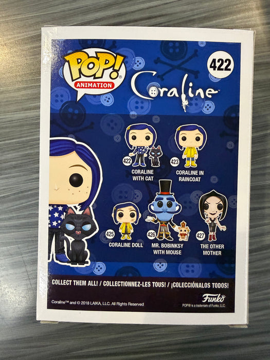 Funko POP! Animation: Coraline - Coraline w/ Cat Buddy (Damaged Box) #422