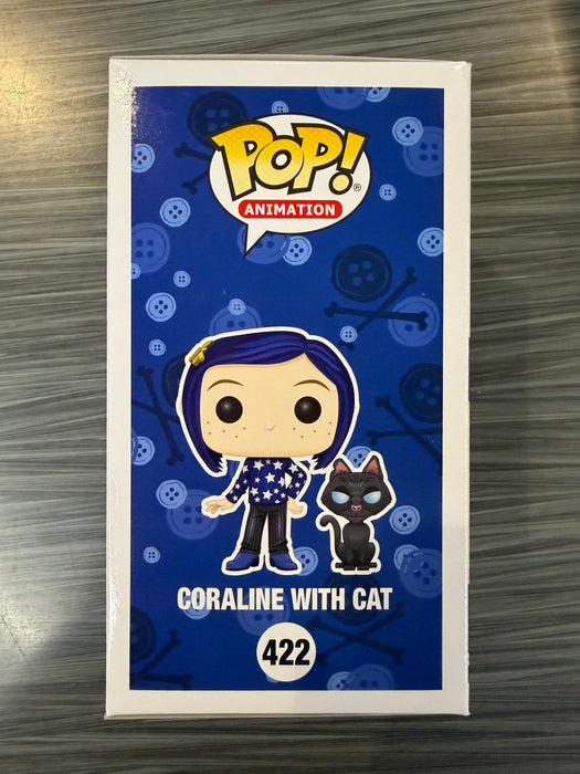 Funko POP! Animation: Coraline - Coraline w/ Cat Buddy (Damaged Box) #422